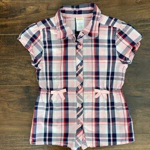 Gymboree girls collared button down shirt sleeve shirt size 6